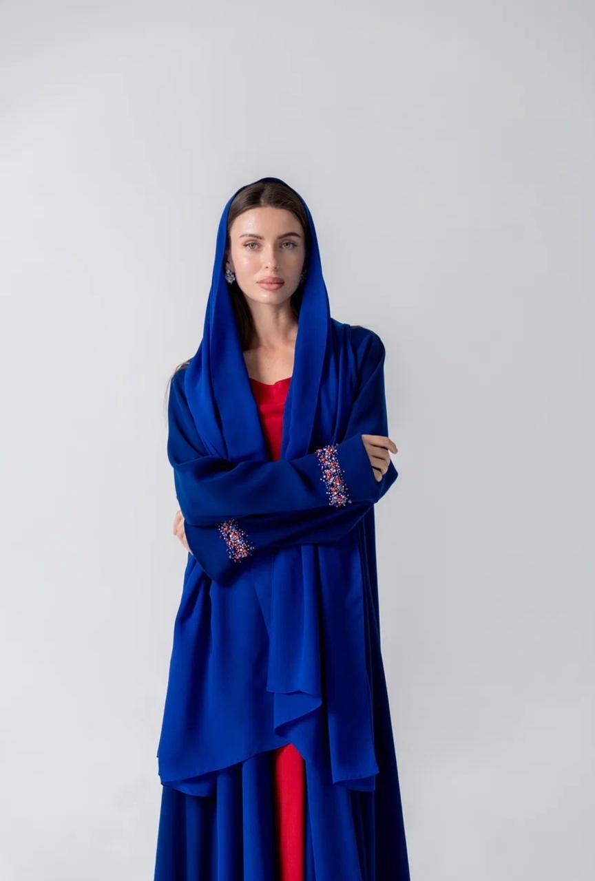 Royal Contrast Statement Abaya