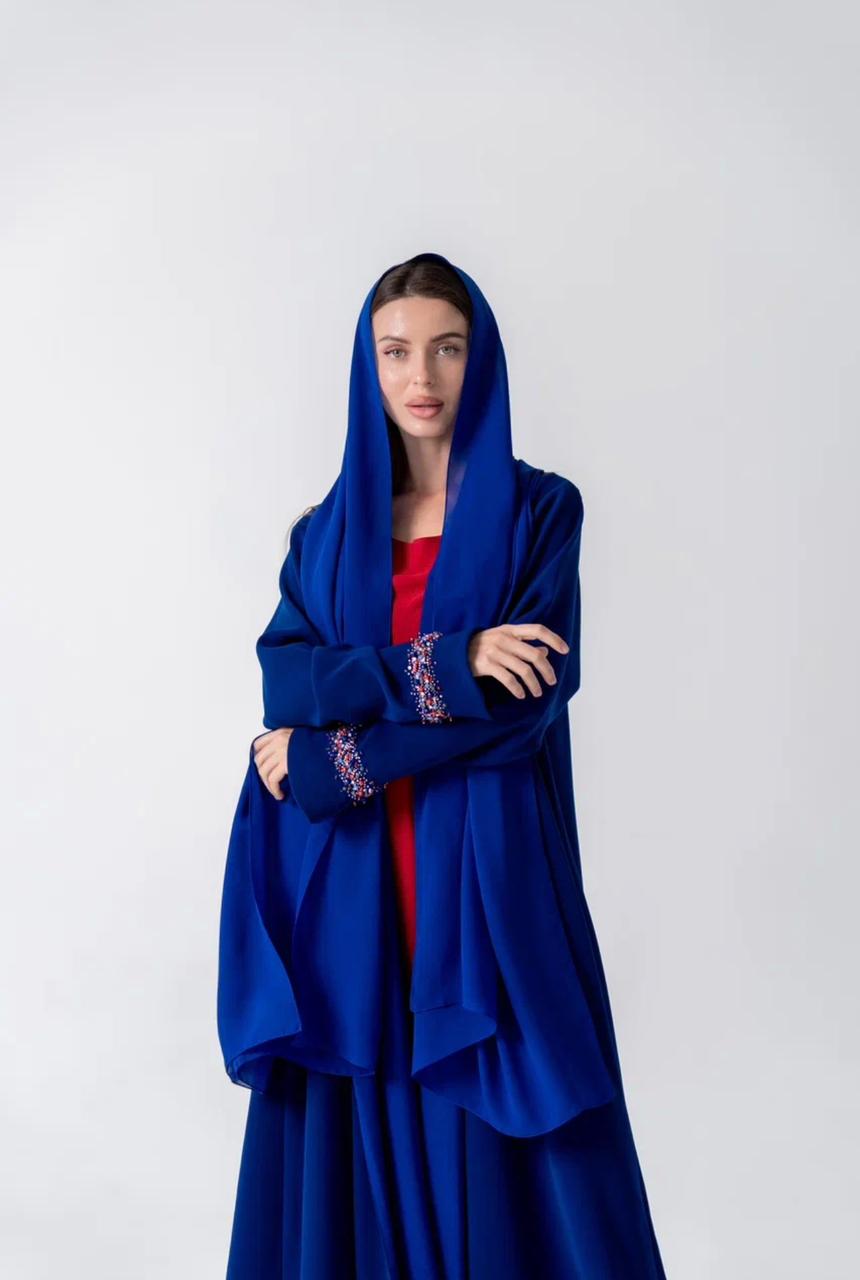 Royal Contrast Statement Abaya