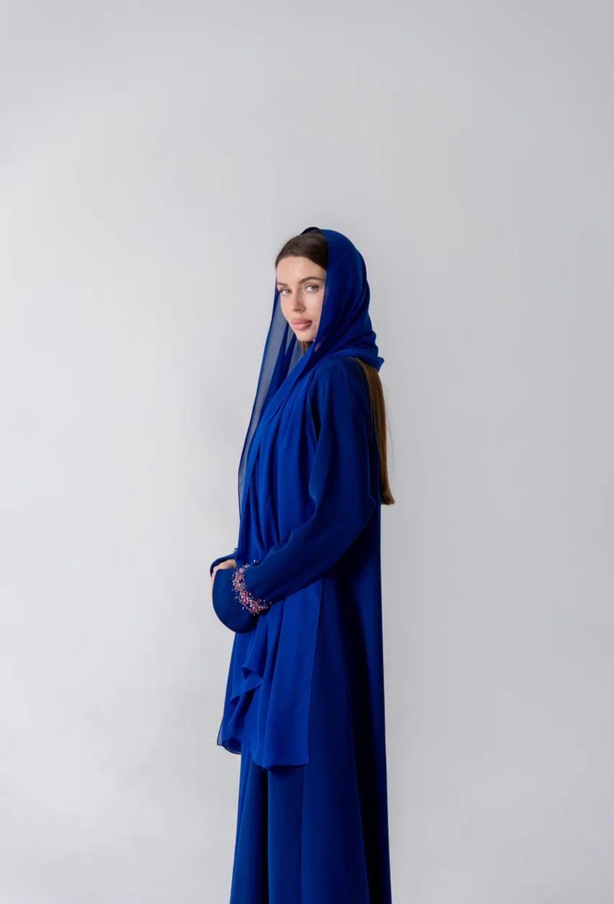 Royal Contrast Statement Abaya