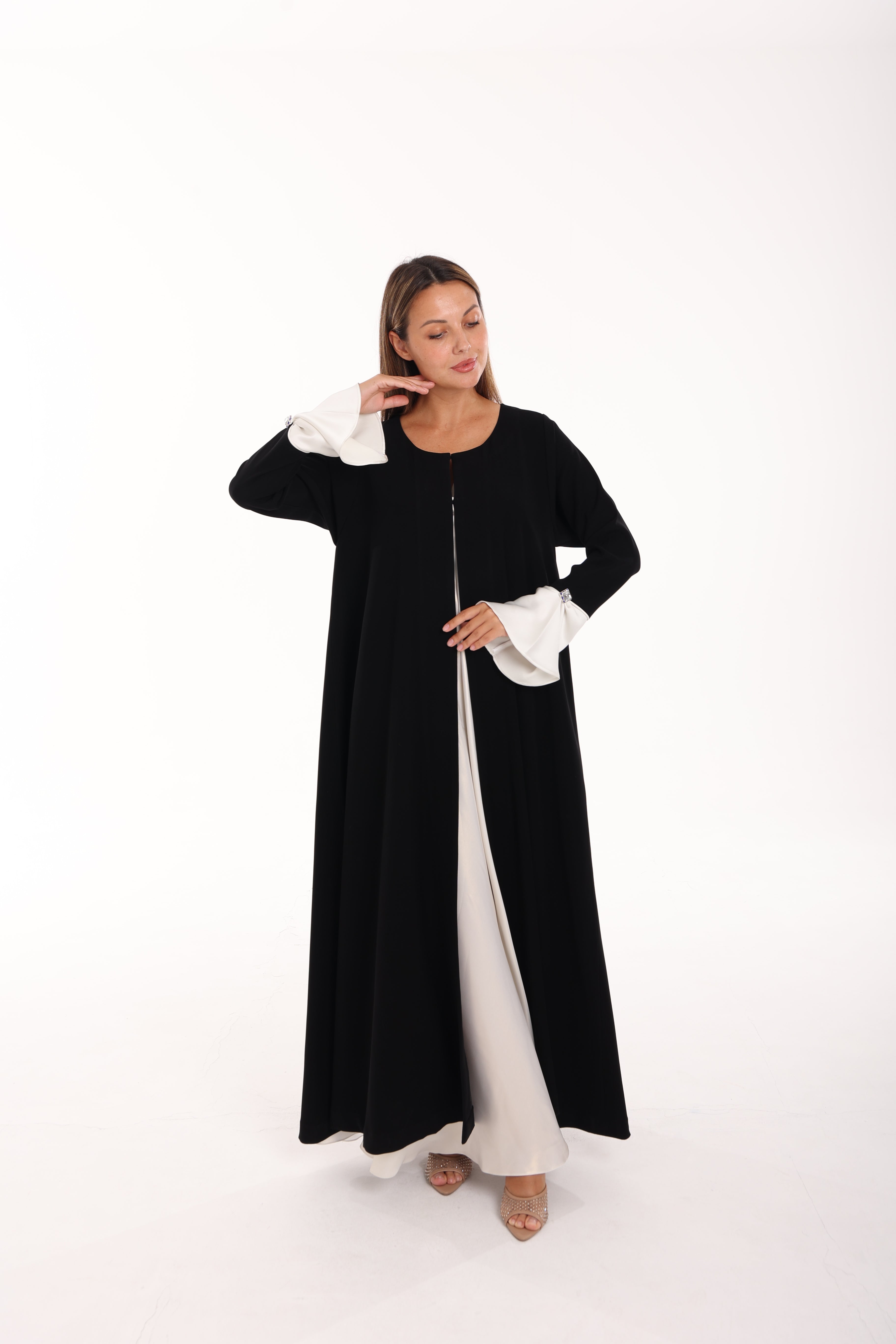 Black Abaya with Button